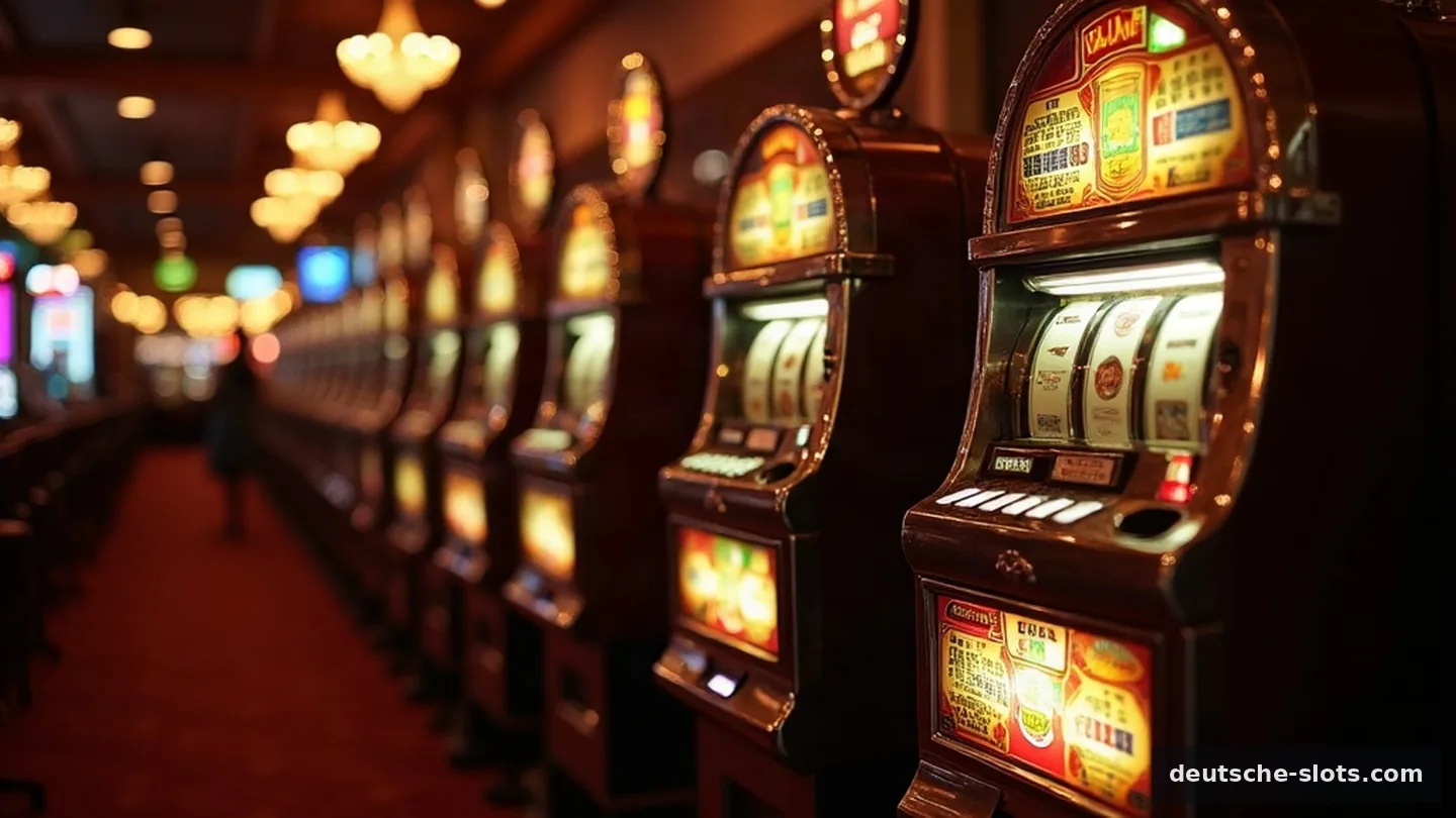 Spielautomaten in einem Casino symbolisieren casino, slots, bonus, jackpot